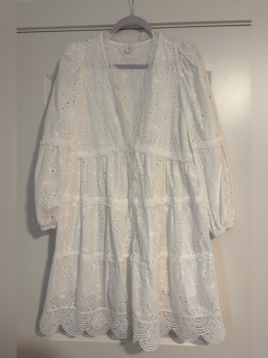 Like Love Dresses & Skirts - NWOT White Eyelet Lace Tiered Dress